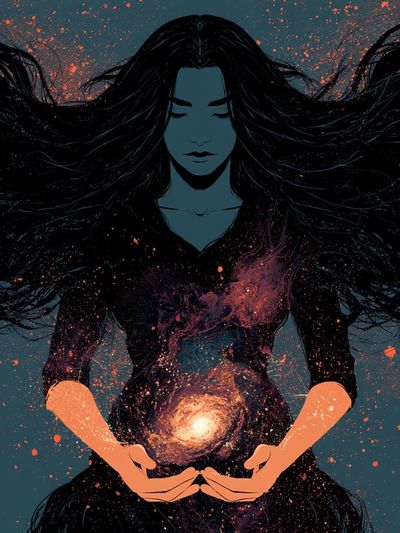 Cosmic Woman Digital Art Poster.
