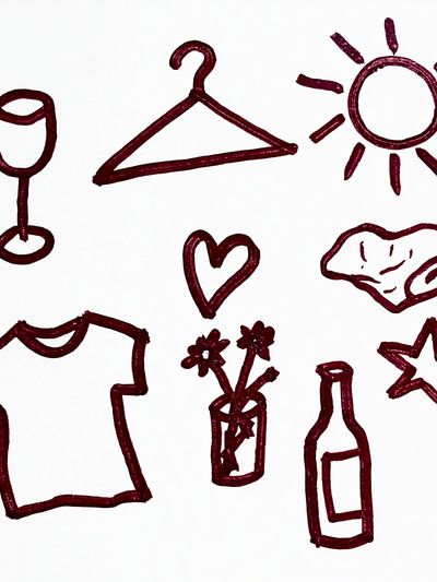 Wine Icons Illustration Poster. poster