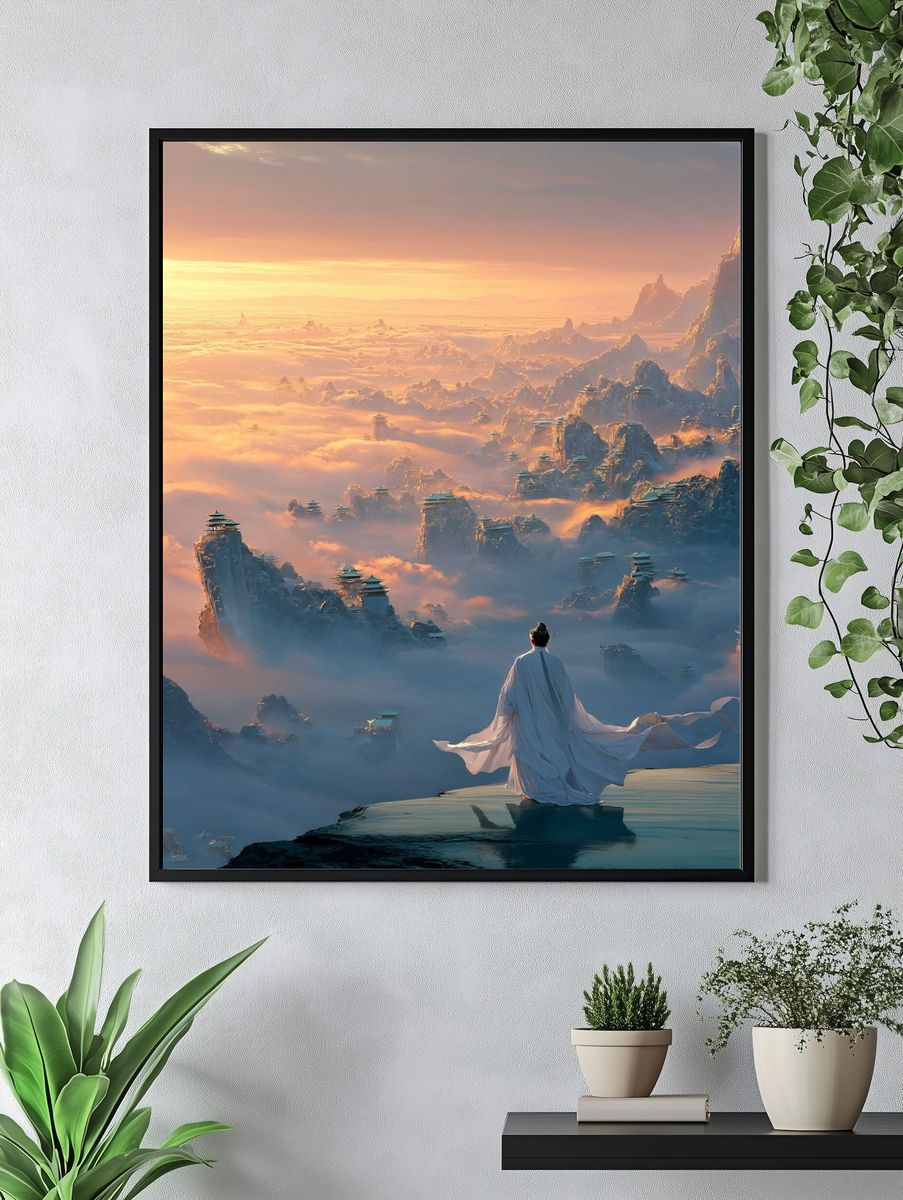 Celestial Mountain Dawn Print. — room view 4