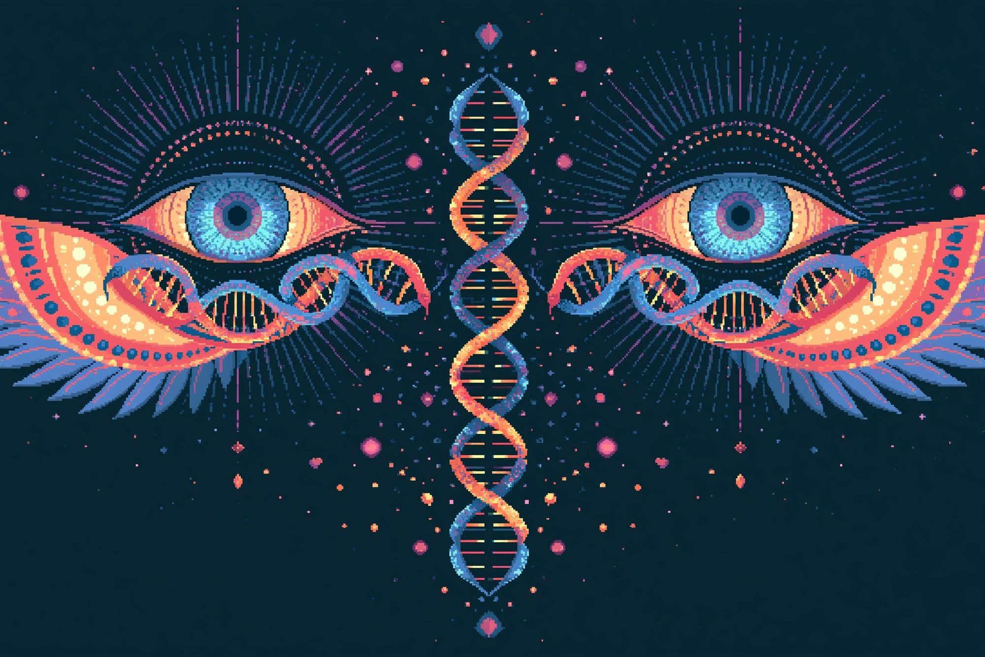 Cosmic DNA Eyes Illustration Poster. poster detail