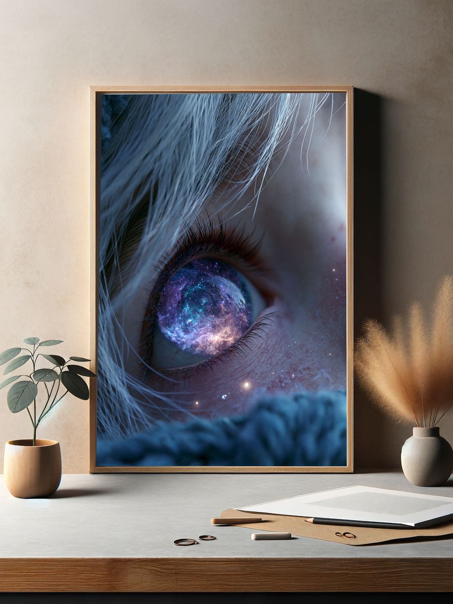 Cosmic Eye Portrait Print. — room view 2