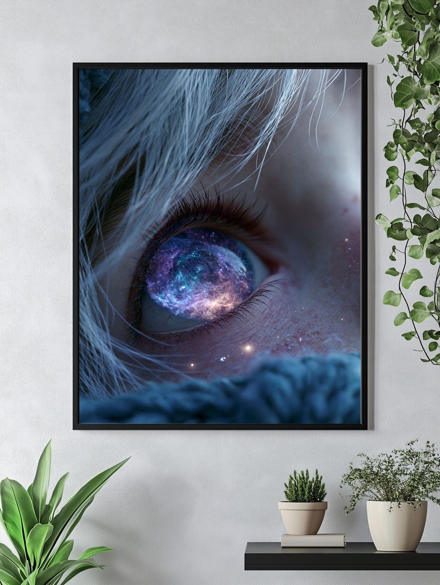 Cosmic Eye Portrait Print. — room view 4