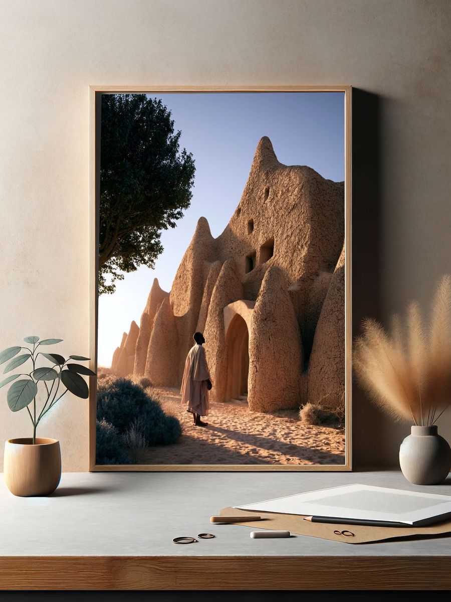 Desert Adobe Sanctuary Poster. — room view 2