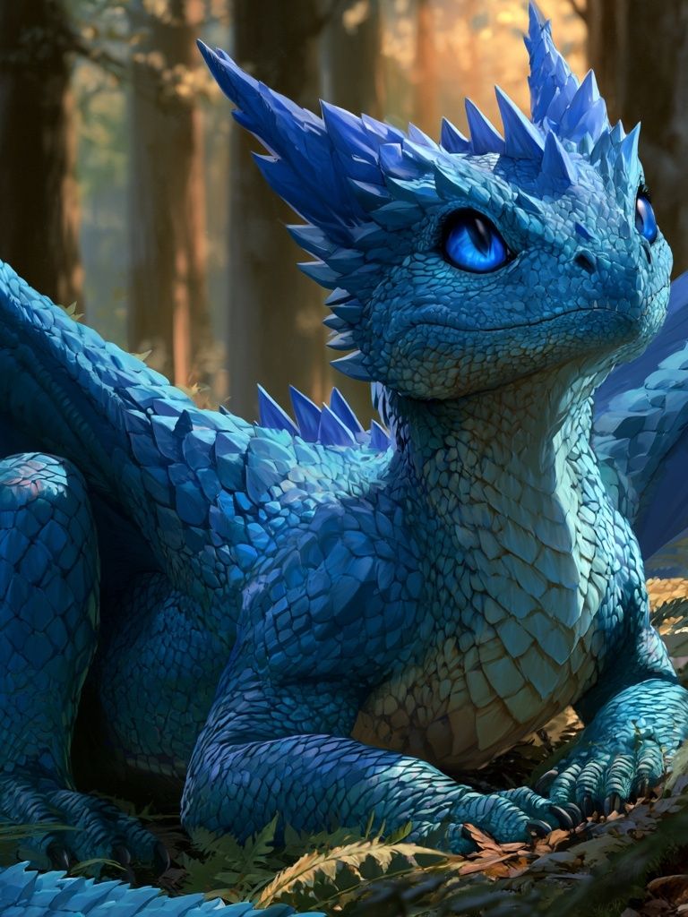 Blue Dragon Forest Poster. poster — illustration art