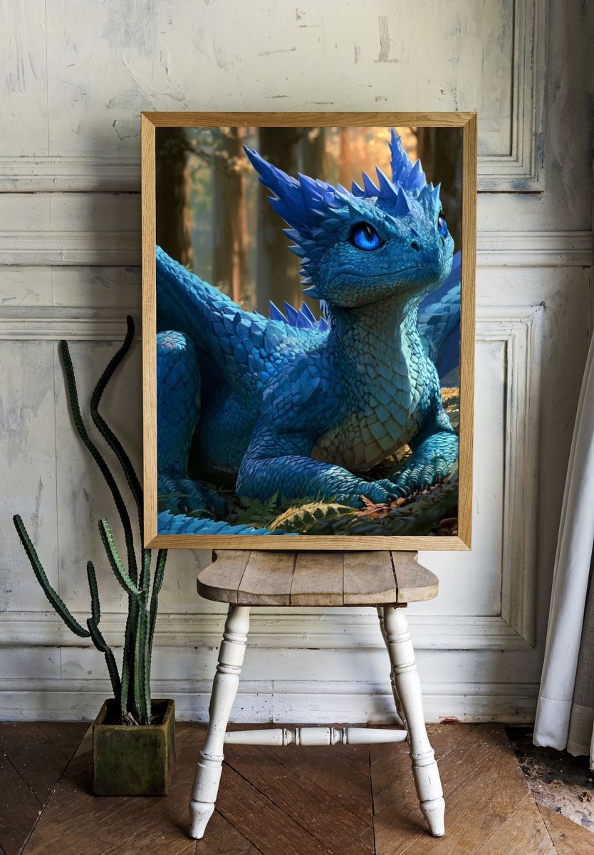 Blue Dragon Forest Poster. — room view 1
