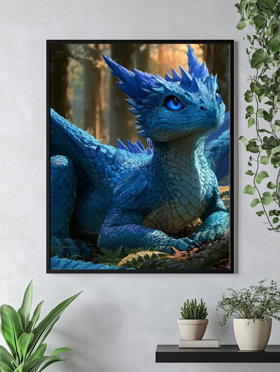 Blue Dragon Forest Poster. — room view 4