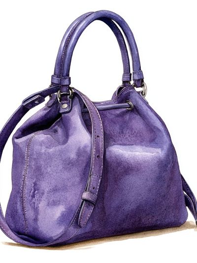 Purple Handbag Watercolor Print.