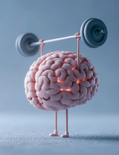Brain Weightlifting Illustration Poster. poster