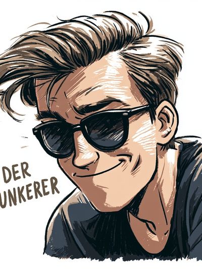 Der Flunkerer Portrait Print. poster print