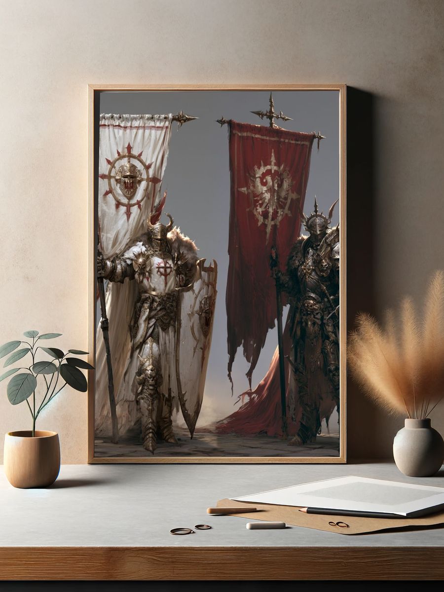 Armored War Banner Fantasy Print. — room view 2