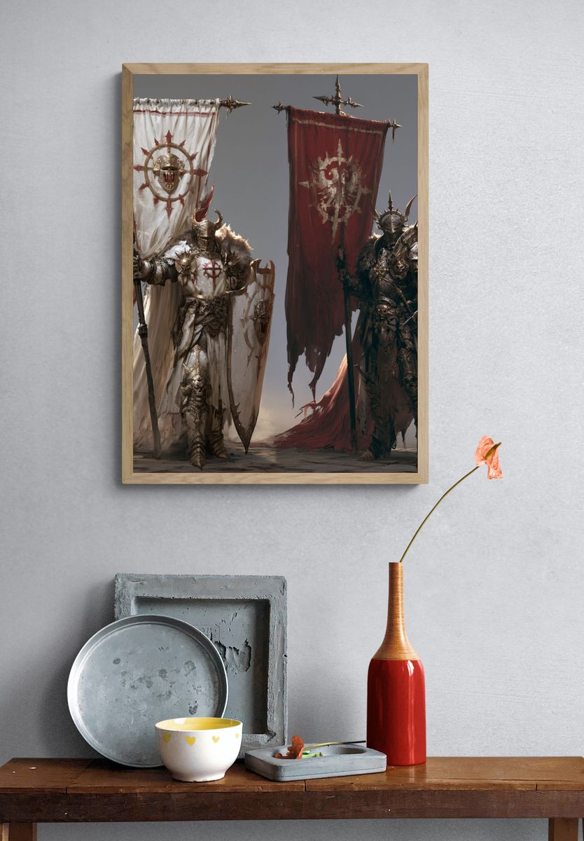 Armored War Banner Fantasy Print. — room view 3