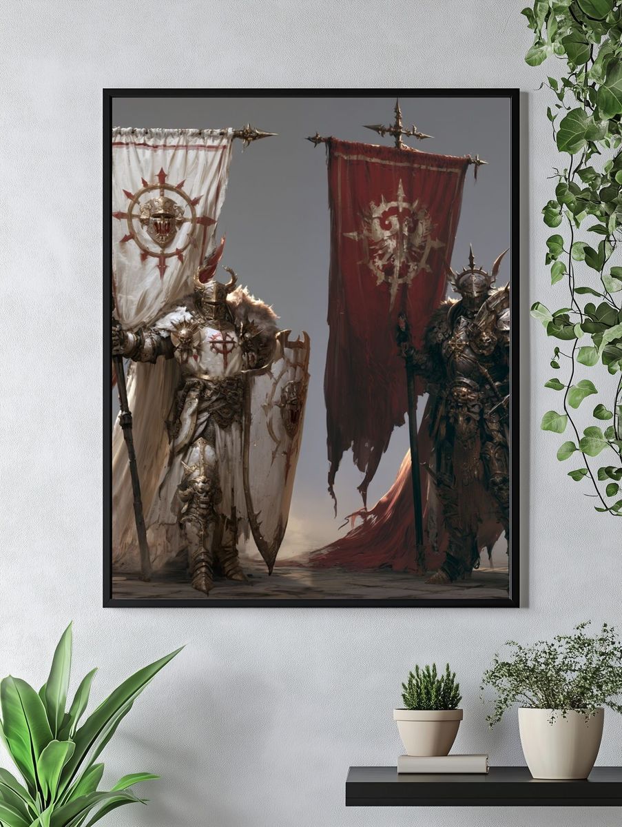 Armored War Banner Fantasy Print. — room view 4