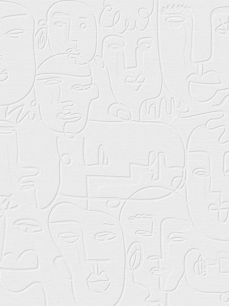 Abstract face line drawing white. poster detail