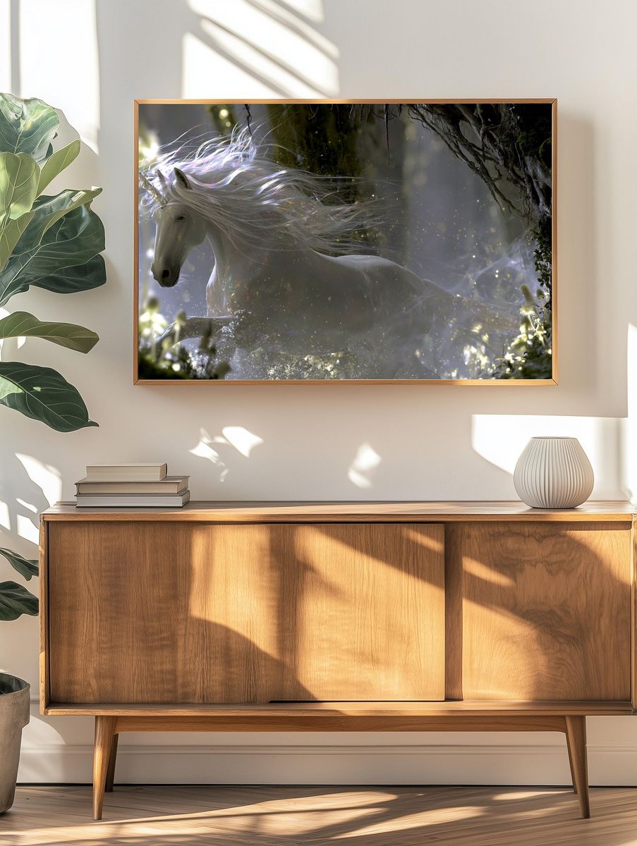 Mystic Unicorn Forest Print. — room view 3