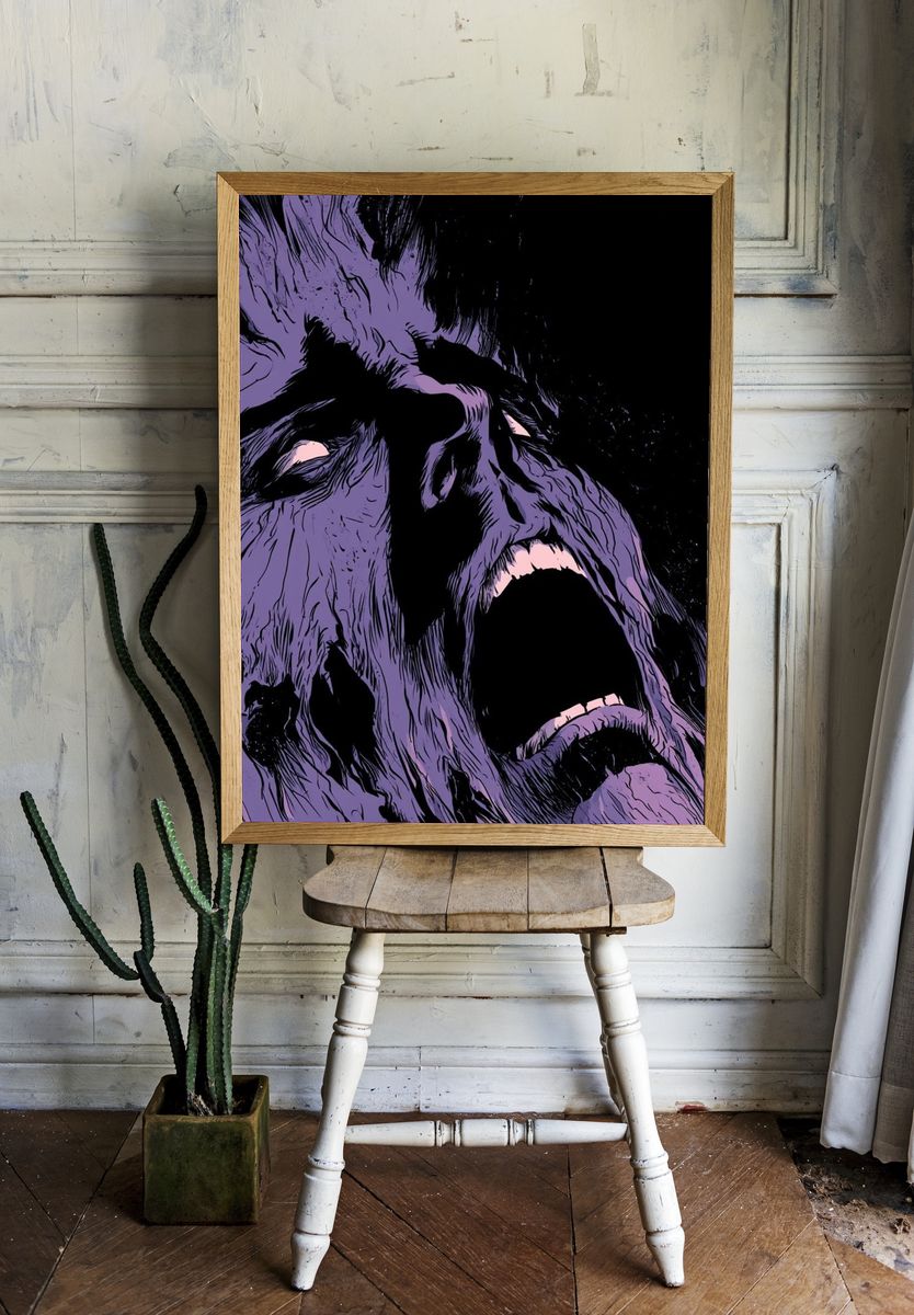 Screaming Face Illustration Poster. room preview