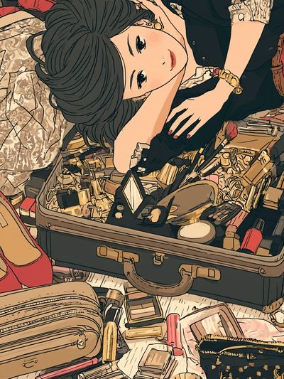 Fashion Flat Lay Illustration Poster. poster