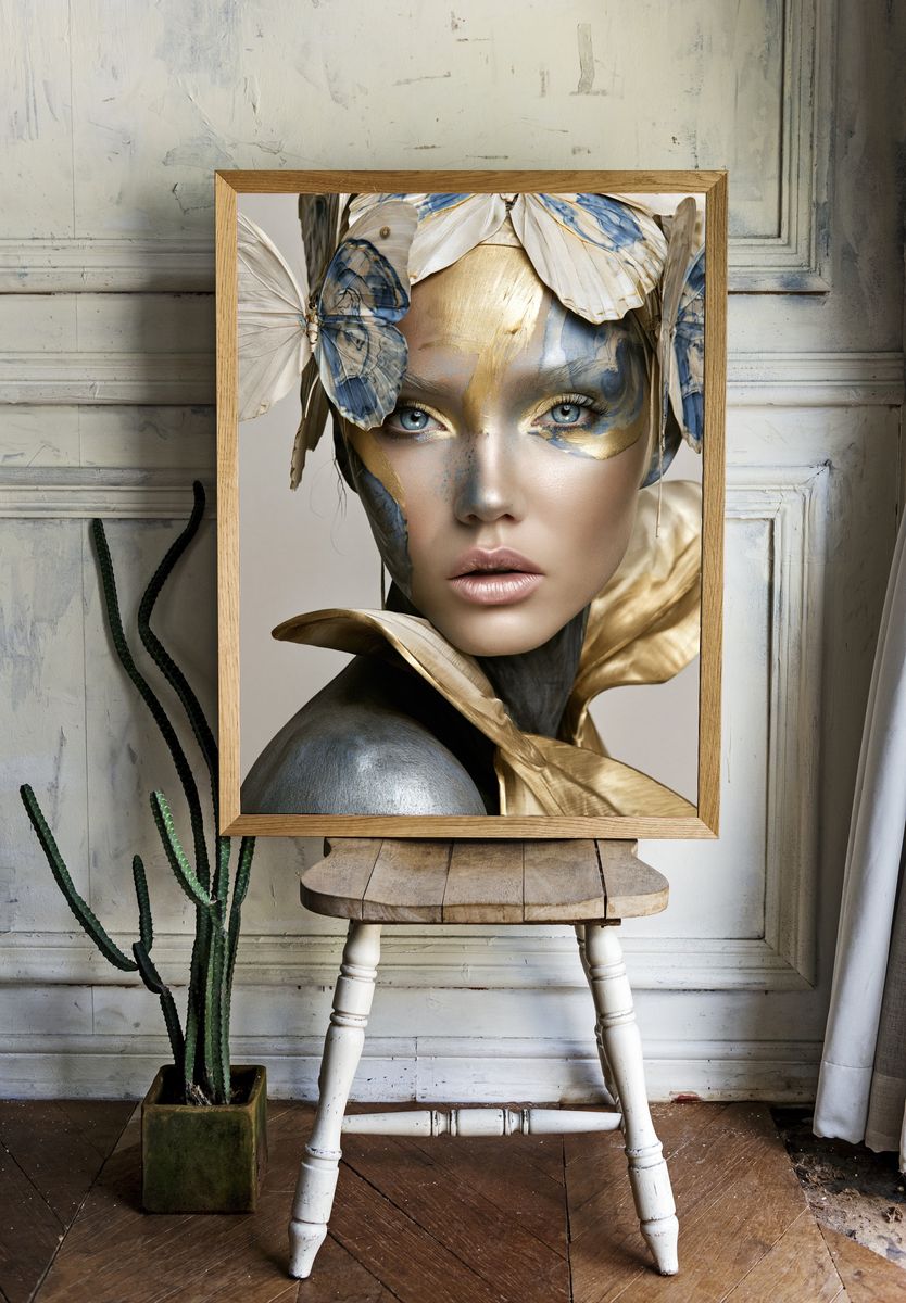Butterfly Muse Portrait Print. room preview