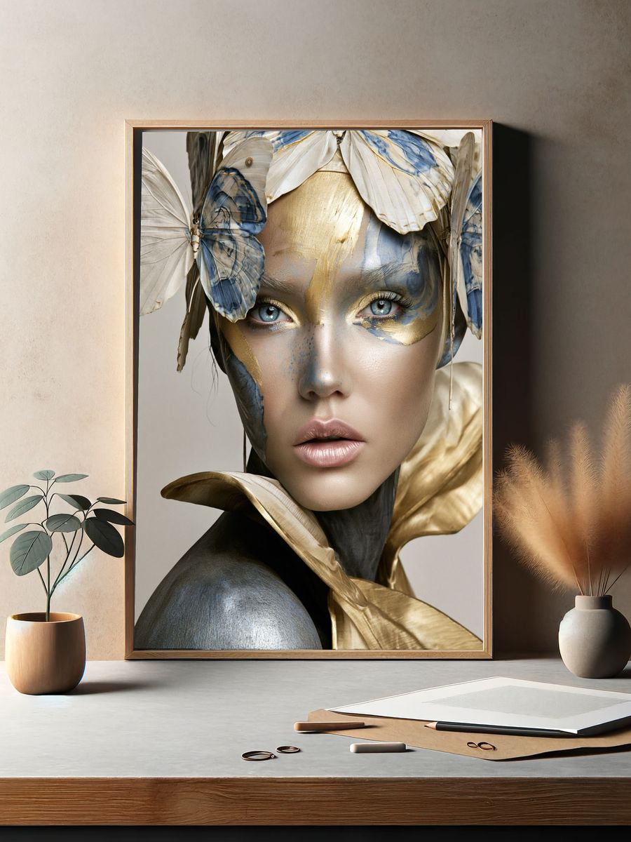 Butterfly Muse Portrait Print. — room view 2