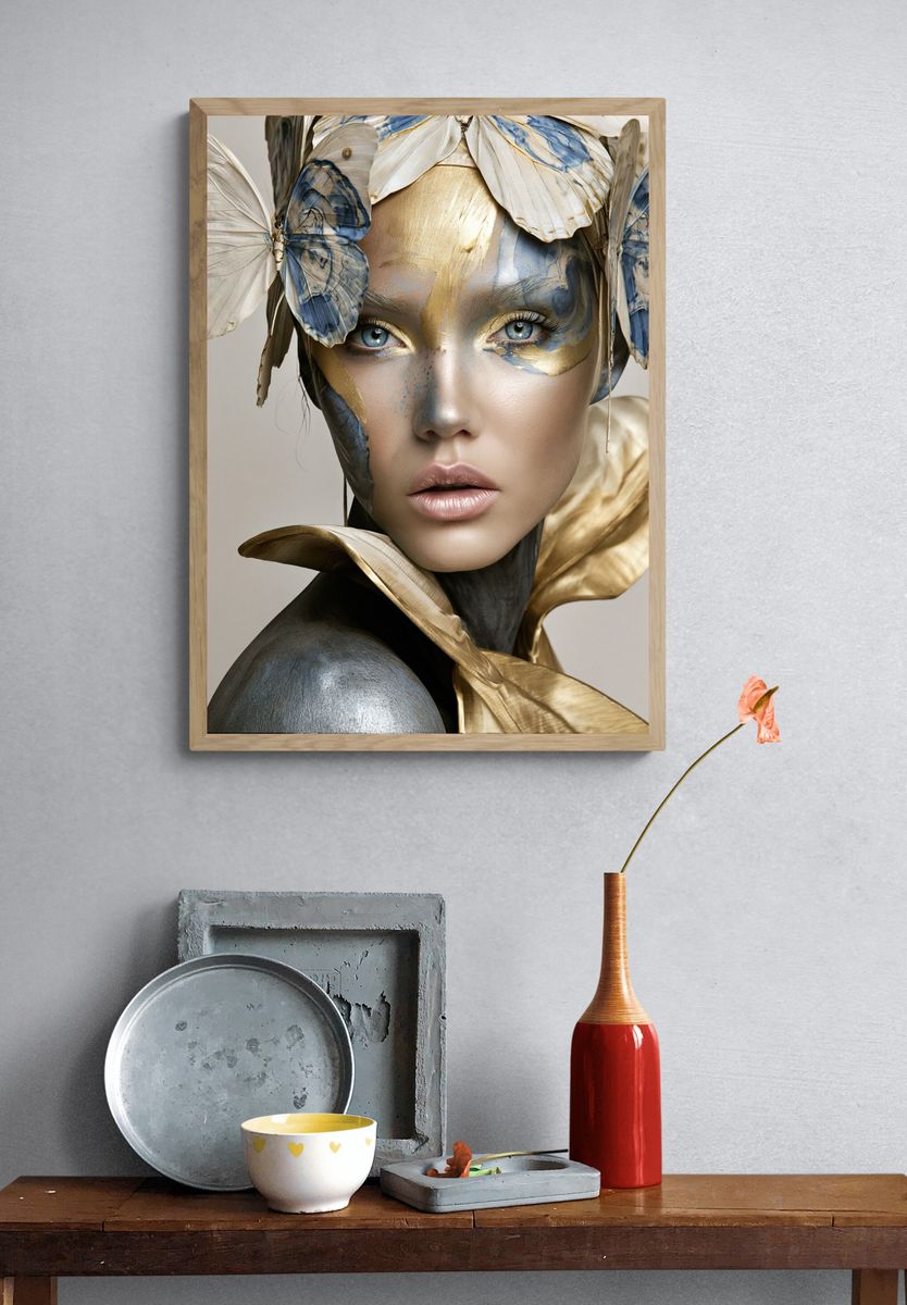 Butterfly Muse Portrait Print. — room view 3