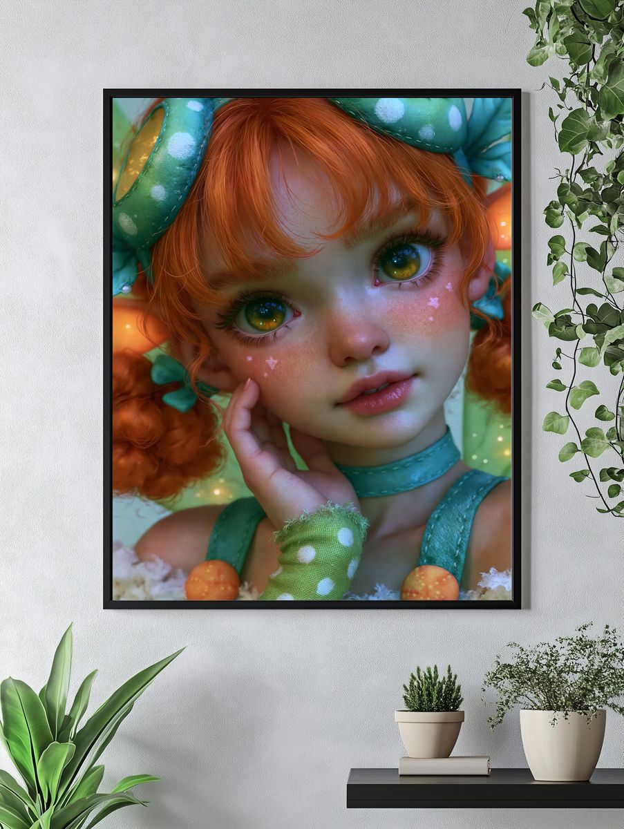 Fantasy Girl Portrait Illustration Poster. — room view 4
