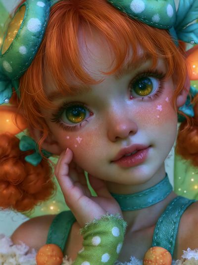 Fantasy Girl Portrait Illustration Poster. poster