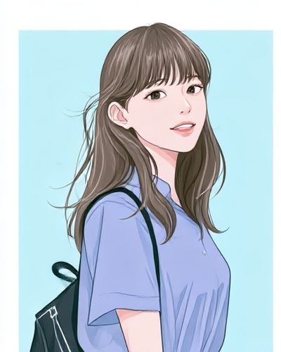 Young Woman Portrait Illustration Poster.