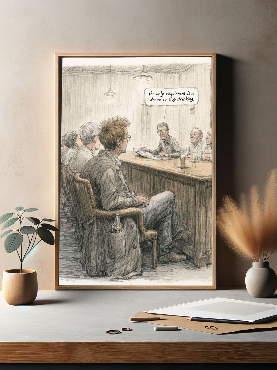 AA Meeting Sketch Poster. — room view 2