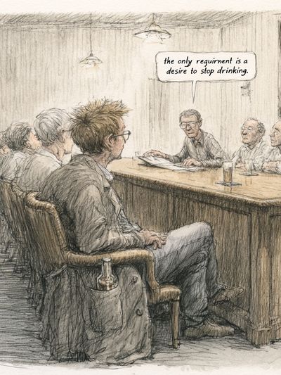 AA Meeting Sketch Poster. poster