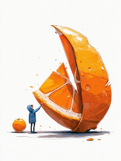 Orange Slice Giant Illustration Print. poster