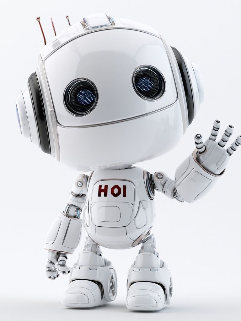 Cute Robot Character Illustration Poster. poster detail