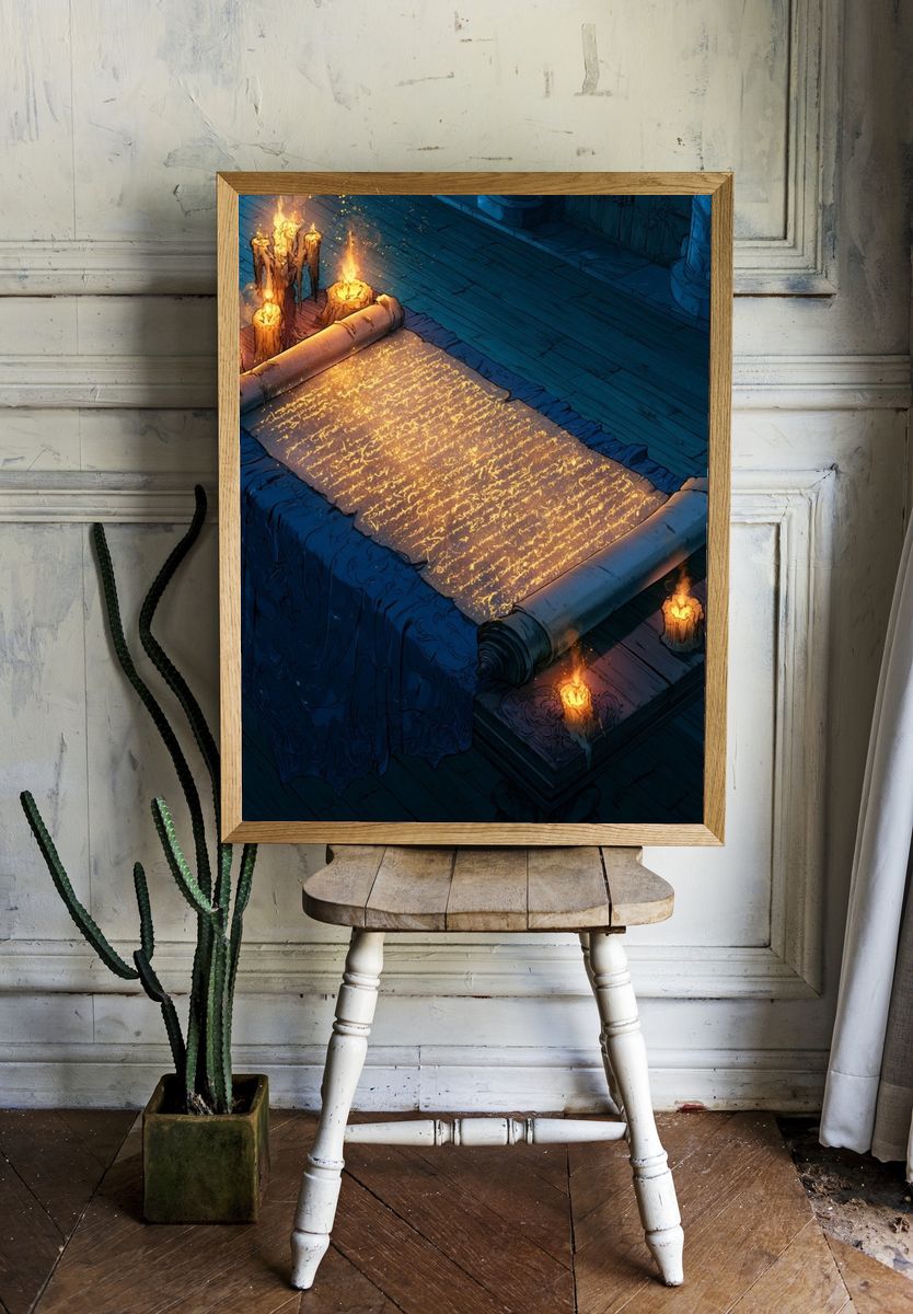 Enchanted Scroll Candlelight Print. room preview