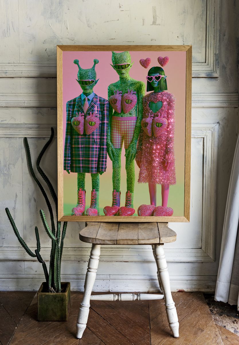 Surreal Alien Fashion Poster. room preview