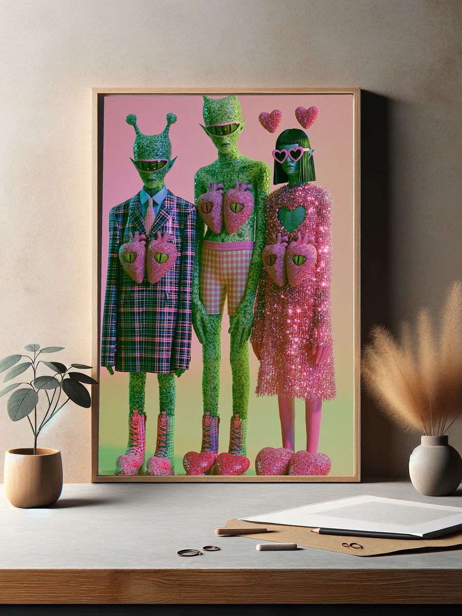 Surreal Alien Fashion Poster. — room view 2