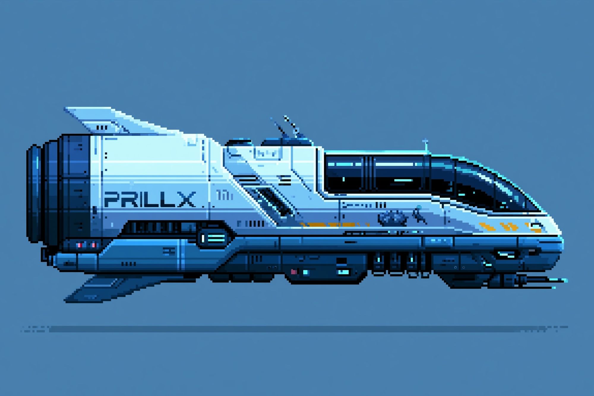 Pixel Sci-Fi Shuttle Poster. poster — illustration art