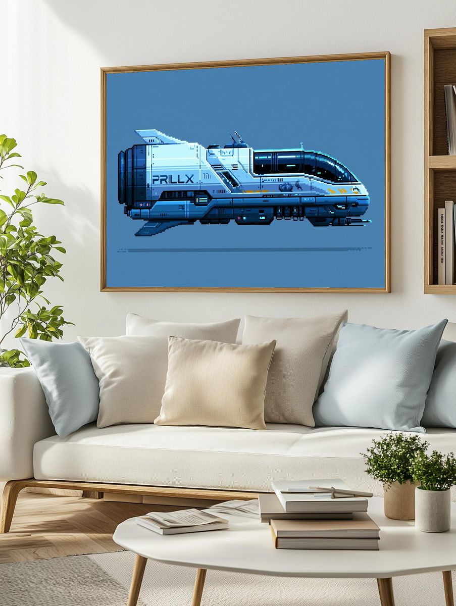 Pixel Sci-Fi Shuttle Poster. — room view 2