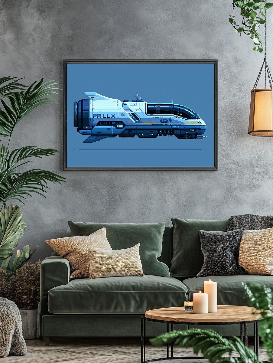 Pixel Sci-Fi Shuttle Poster. — room view 4