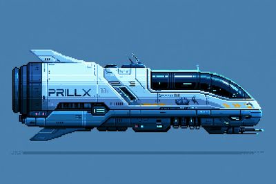 Pixel Sci-Fi Shuttle Poster.