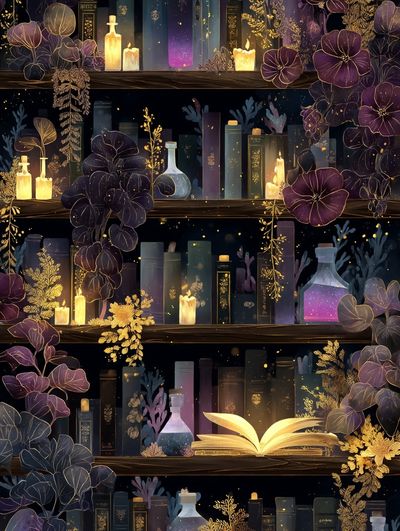 Enchanted Library Botanical Poster. poster