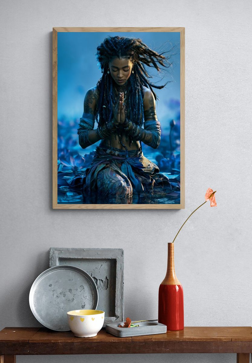 Skybound Girl Digital Art Poster. — room view 3