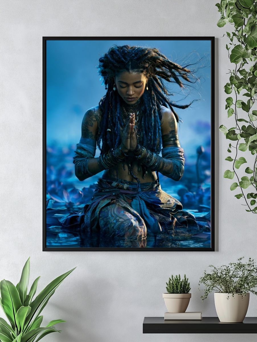 Skybound Girl Digital Art Poster. — room view 4