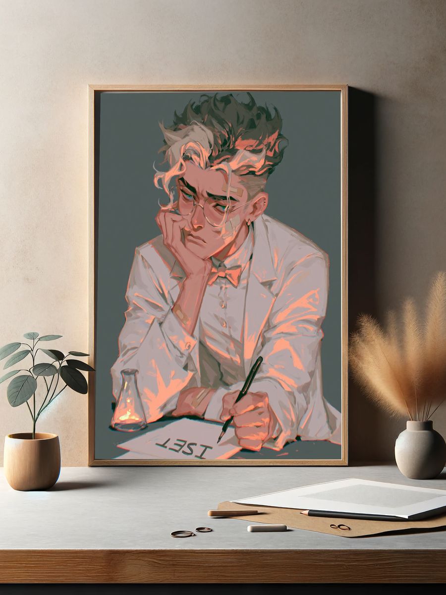 Introspective Artist Portrait Print. — room view 2
