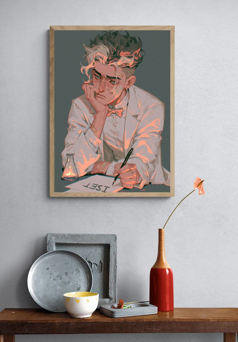 Introspective Artist Portrait Print. — room view 3