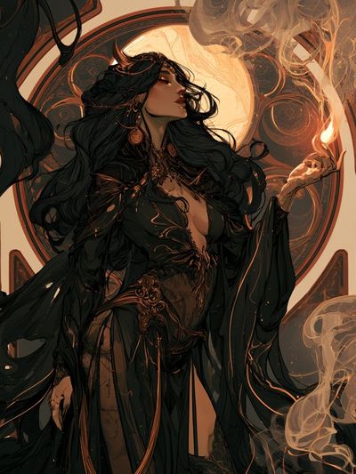 Mystic Sorceress Digital Art Poster.