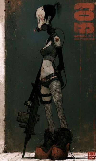 Cyberpunk Gas Mask Warrior Print.
