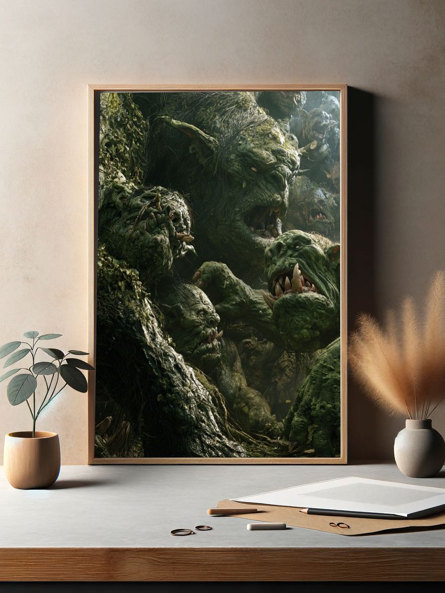 Orc Horde Fantasy Illustration Poster. — room view 2