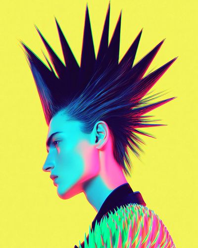 Neon Punk Portrait Poster.
