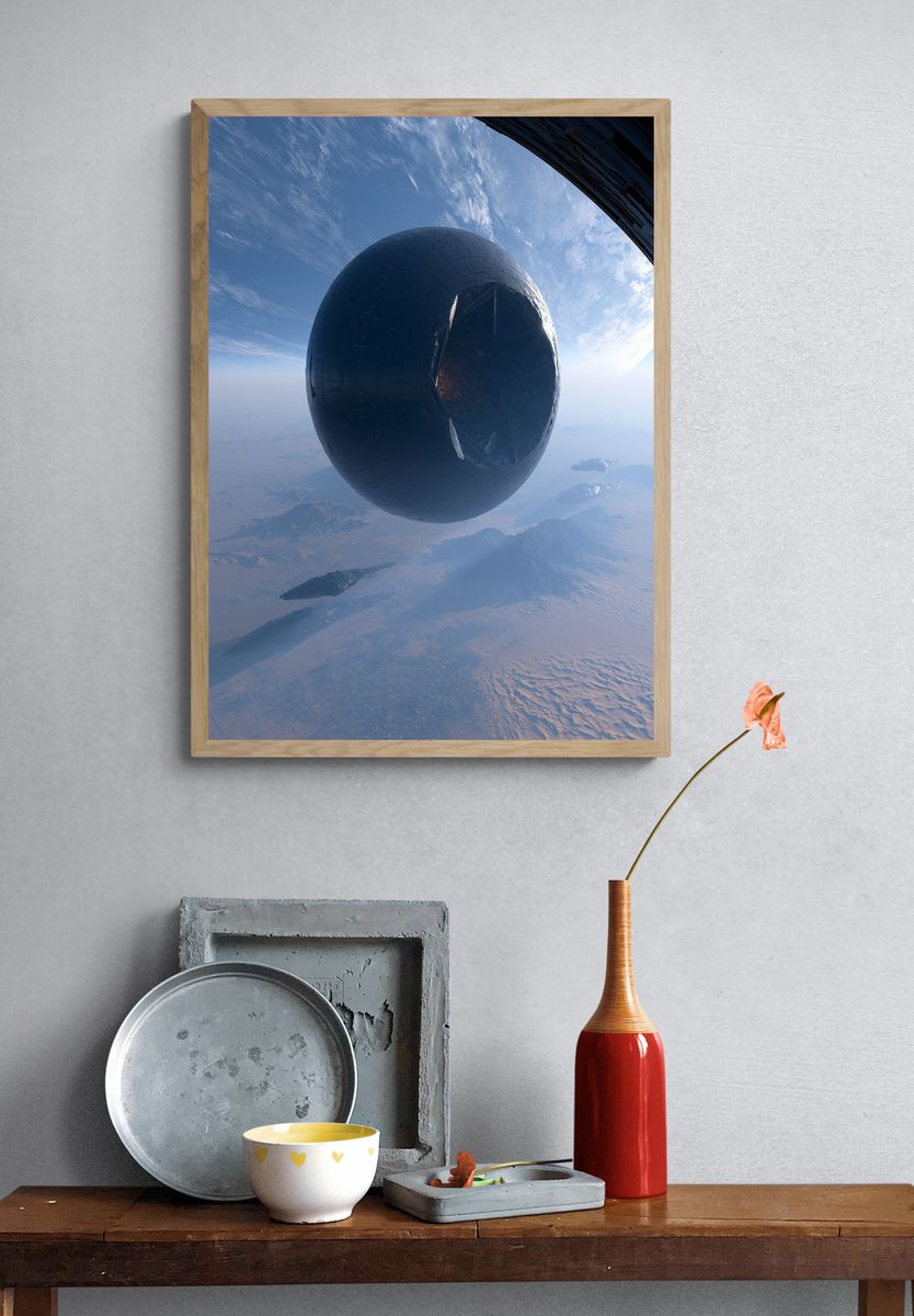 Orbital Megastructure Sci-Fi Print. — room view 3