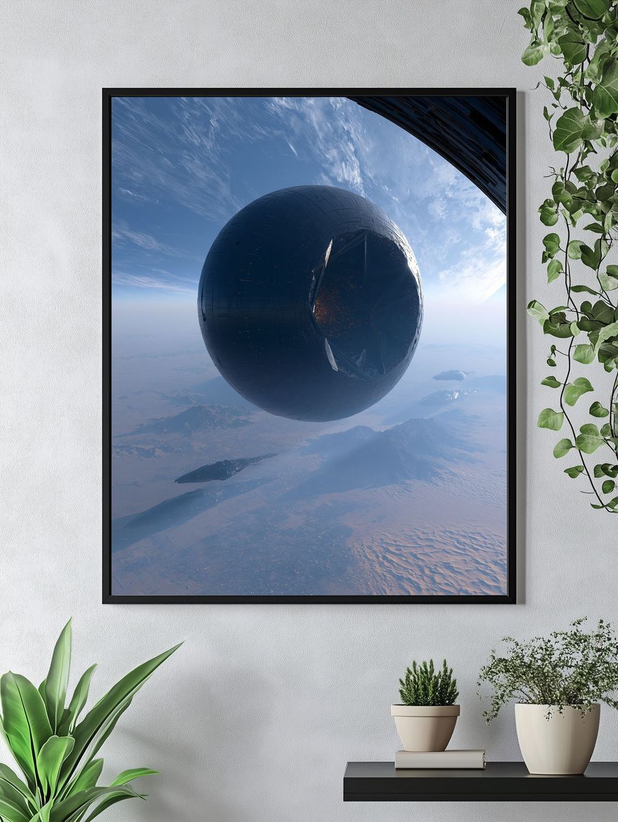 Orbital Megastructure Sci-Fi Print. — room view 4