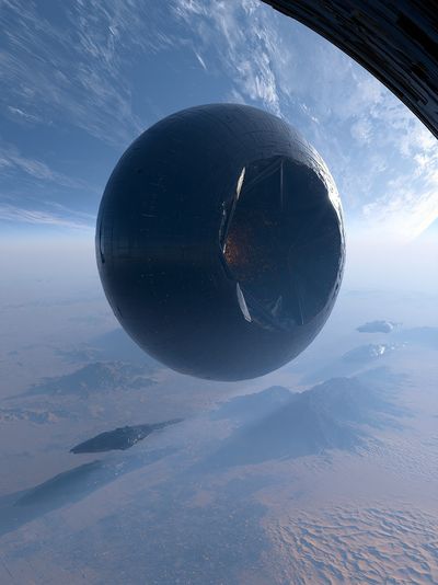 Orbital Megastructure Sci-Fi Print.