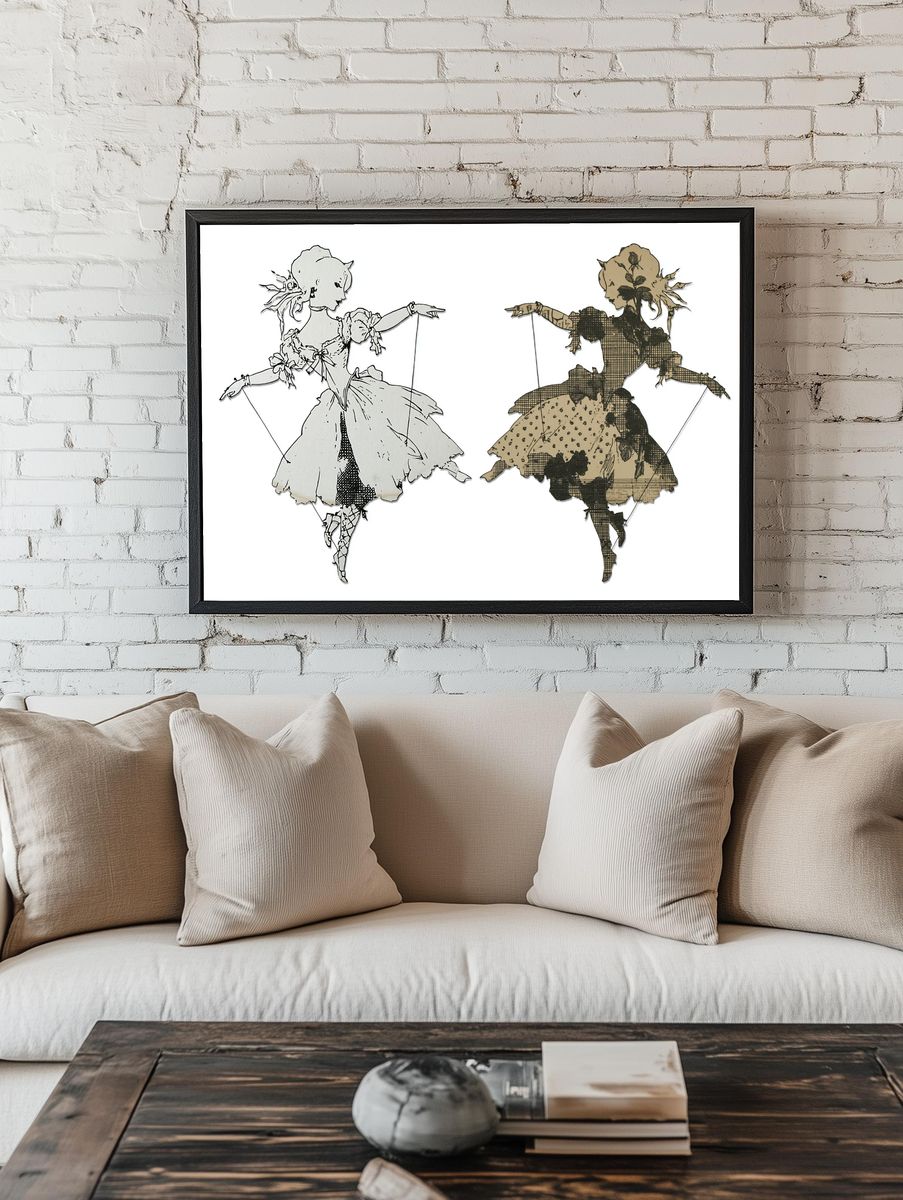 Ballerina Paper Cut Poster. room preview